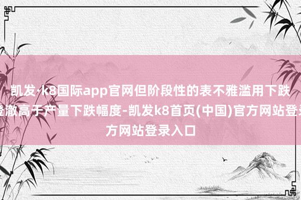 凯发·k8国际app官网但阶段性的表不雅滥用下跌幅度澄澈高于产量下跌幅度-凯发k8首页(中国)官方网站登录入口